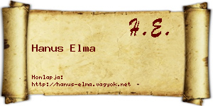 Hanus Elma névjegykártya